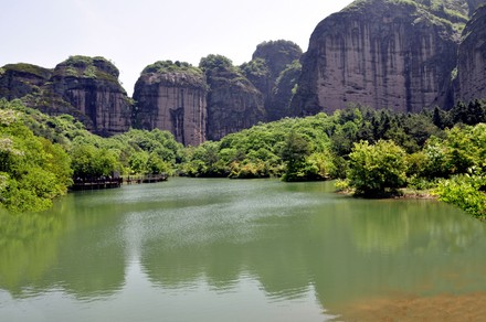 A scenic view of Xiu Jiang Ancient Cliff Tomb Group