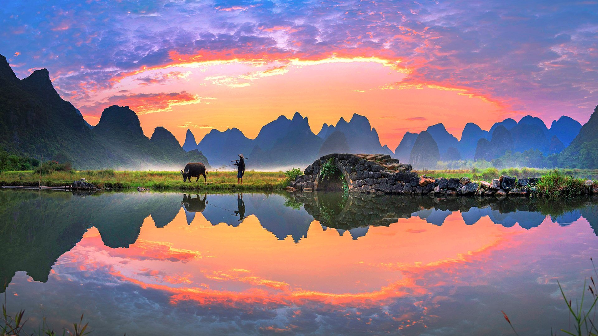 A scenic view of Xiu Water Scenic Area