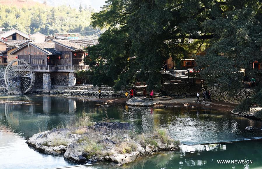 A scenic view of yunshuiyao ancient town