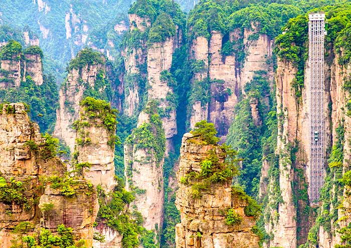 A scenic view of zhangjiajie wulingyuan