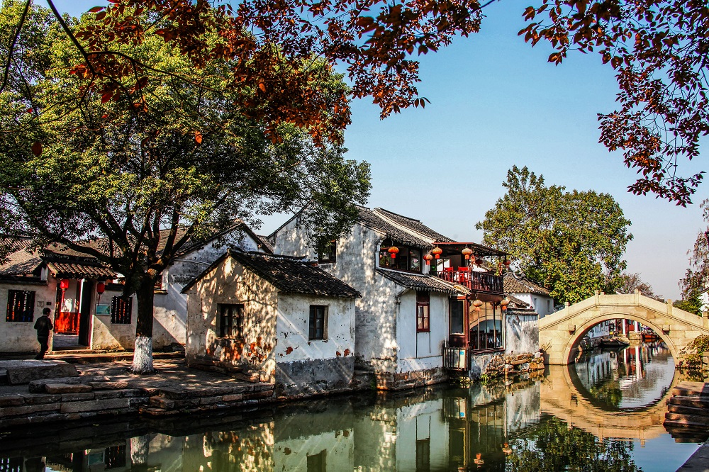 A scenic view of zhouzhuang water town